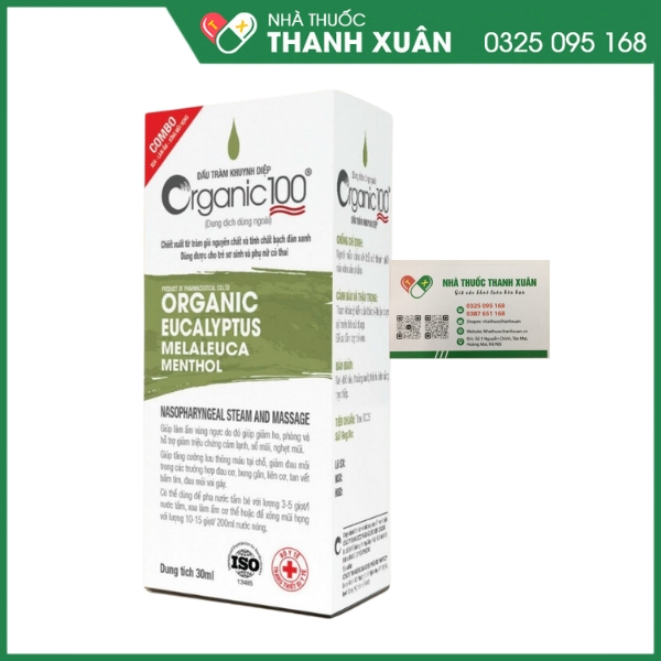 Dầu Tràm Khuynh Diệp ORGANIC 100 giúp làm ấm vùng ngực, giúp giảm ho